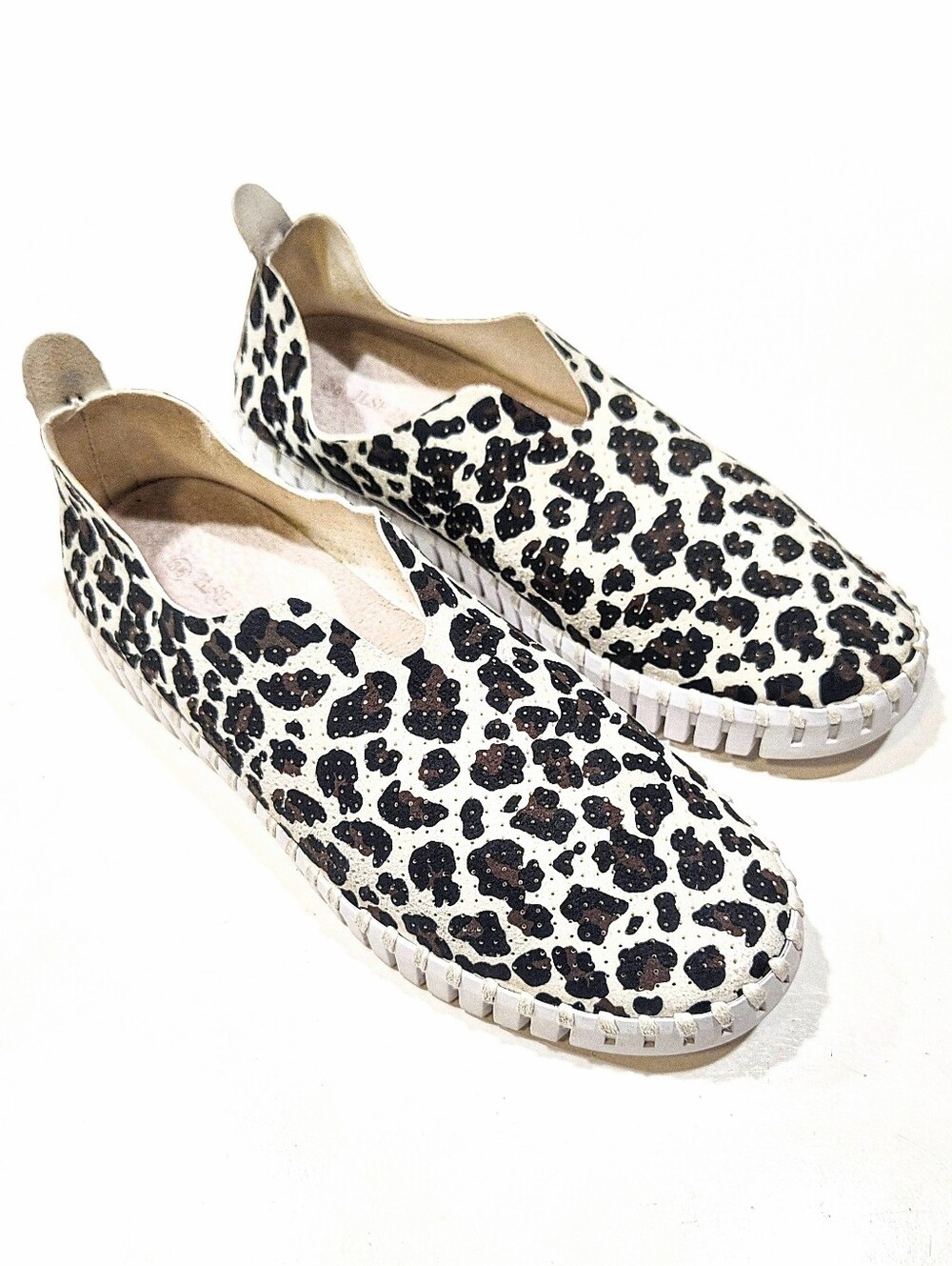 Ilse Jacobsen Tulip 139 Loafer Flat Leopard Print Slip Ons Women 36 EU 5.5-6 US